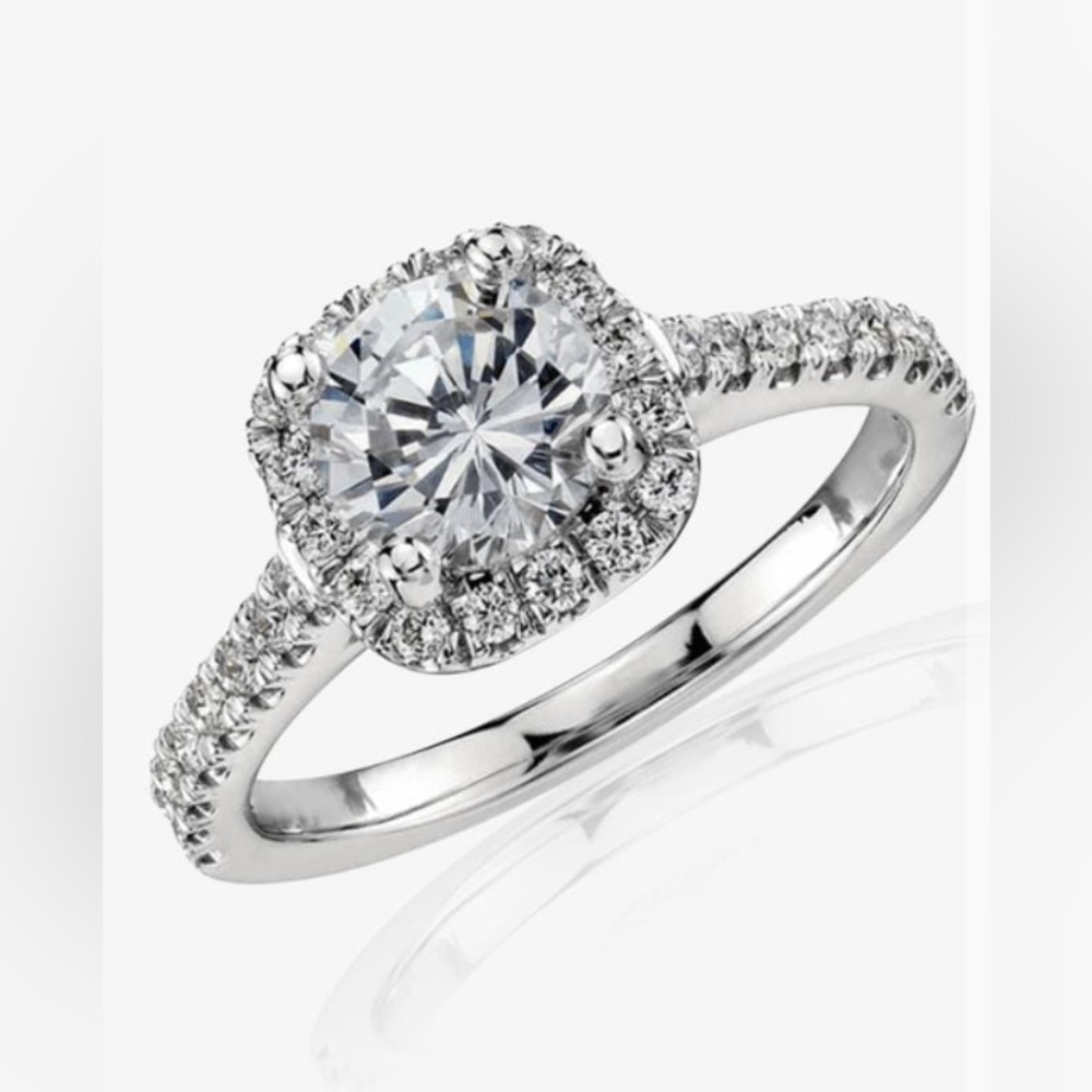 NEW! CUSHION CUT RING 925 Sterling Silver CZ Cubic Zirconia
